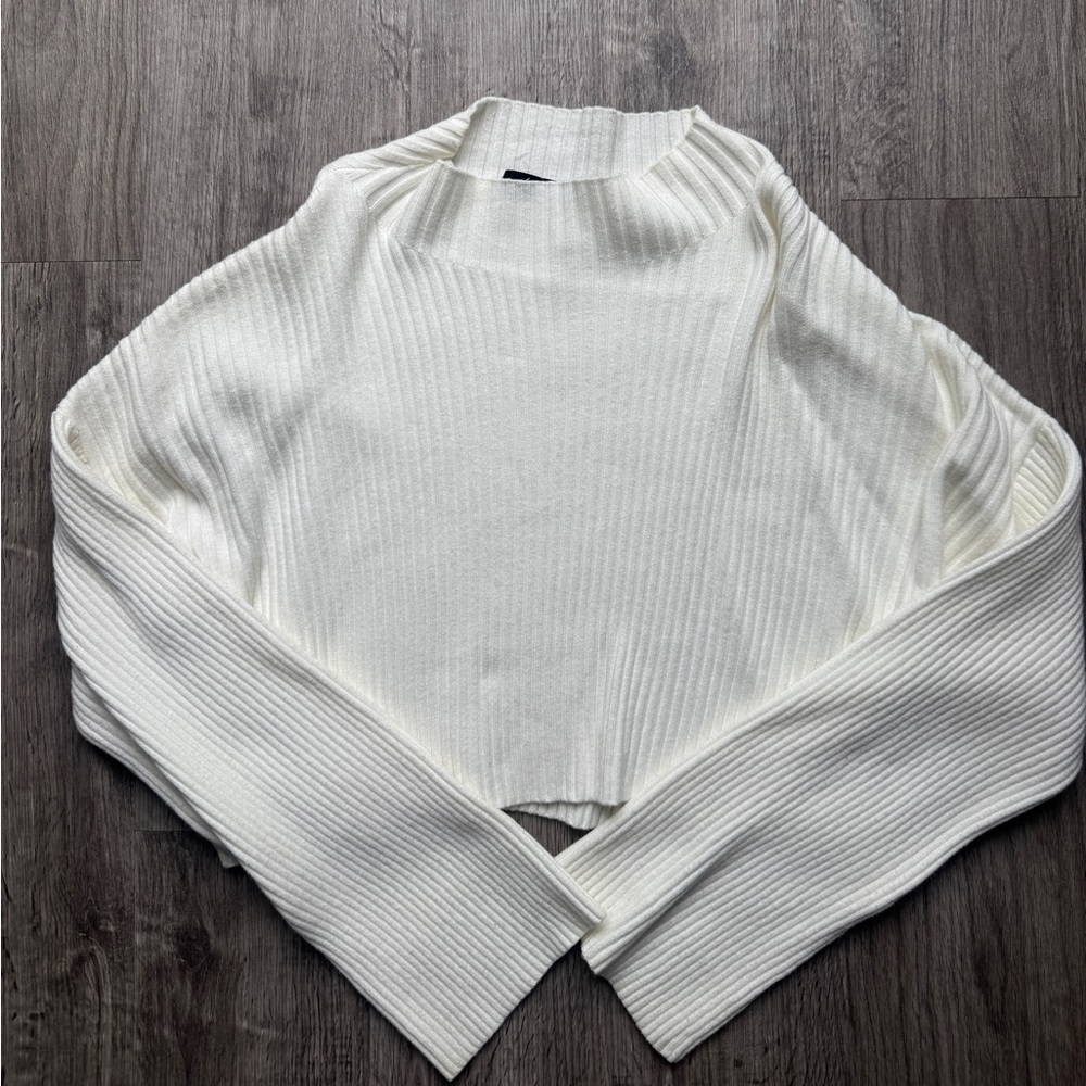 Olivaceous Cream Ribbed Knit Top